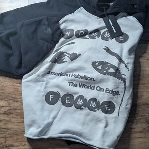 Black and Gray Graphic Hoodie